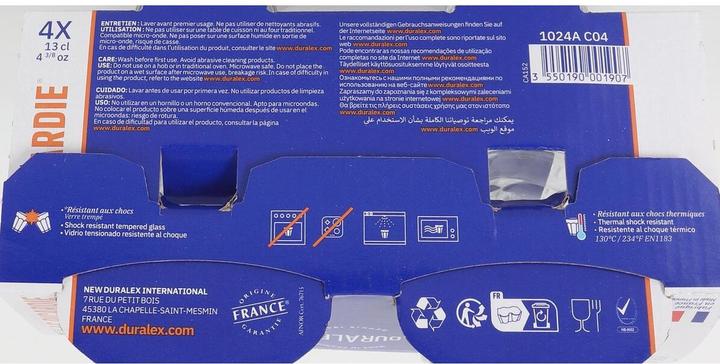 Image du produit Duralex Jeu de verres 1024AC04 130 ml (4 pièces) (0.13 l, 4 x)