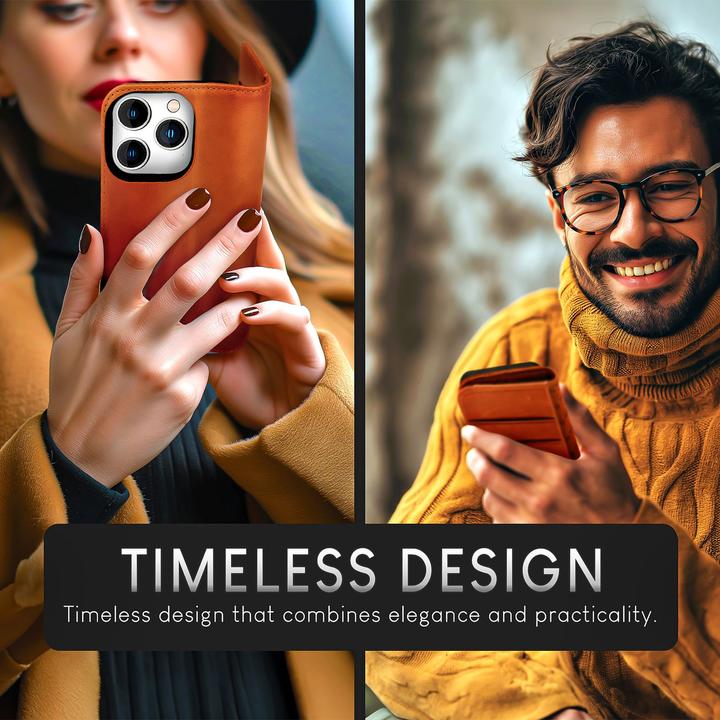 Actual product image Nalia Genuine leather flip case cover with magnetic fastener (Apple iPhone 15 Pro)