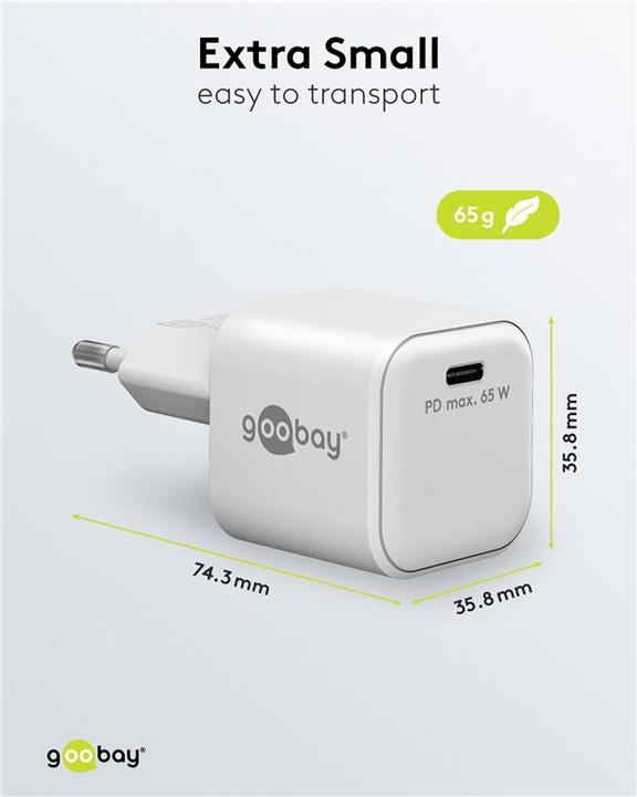 Produktbild Goobay USB-C Nano Schnellladegerät mit GaN Technologie (65 W)