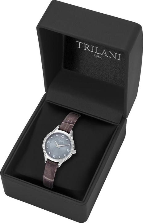 Produktbild Trilani Damen Quarzuhr Echtleder Grau - 30496 (Analoguhr, 26 mm)