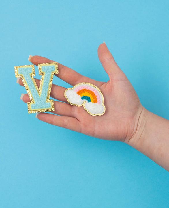 Actual product image I Am Creative Iron on patch rainbow patch (3 x)