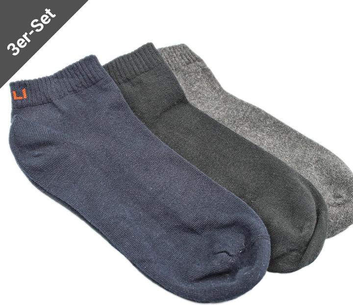 Image du produit Casativo Lot de 3 chaussettes courtes & quarts pour hommes Gr. 39-42 Bleu foncé/gris/noir (Lot de 3, 39 - 42)