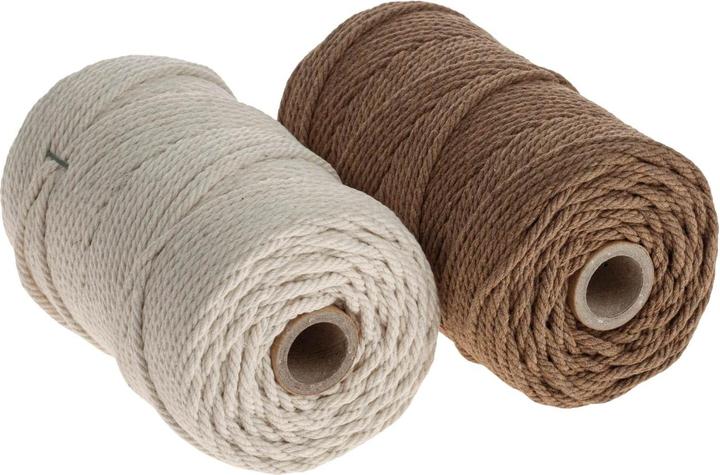 Produktbild Rayher Makramee Garn Set, 2, 2mm ø, natur (70 m)