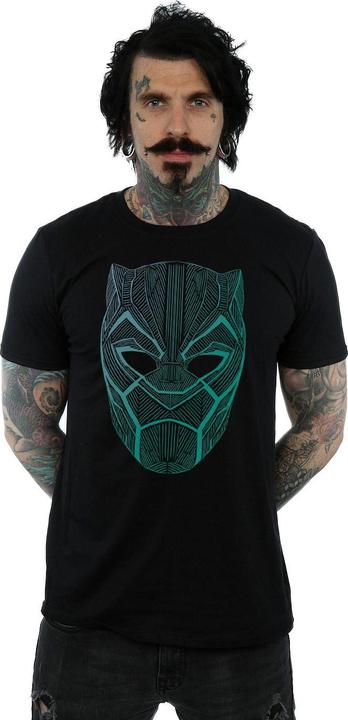 Actual product image Mens Black Panther Tribal Mask T-Shirt (S)