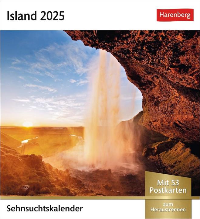 Produktbild Harenberg Island Sehnsuchtskalender 2025 - Wochenkalender mit 53 Postkarten (Deutsch)