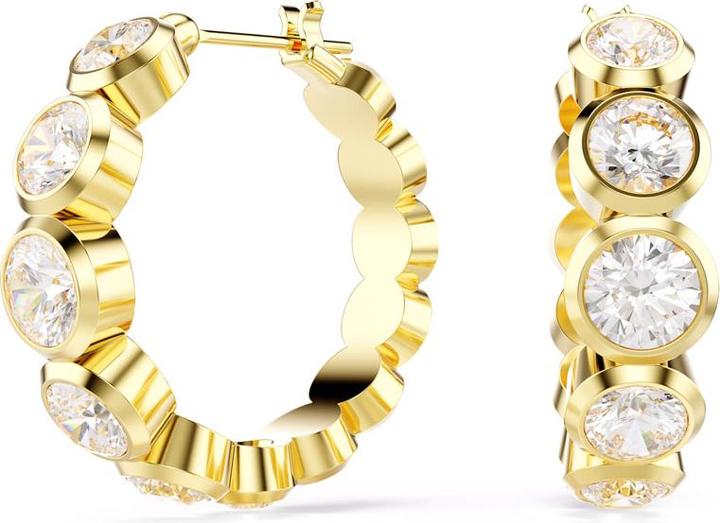 Swarovski Imber Kreolen Rundschliff Weiss Gold (Swarovski Metall)