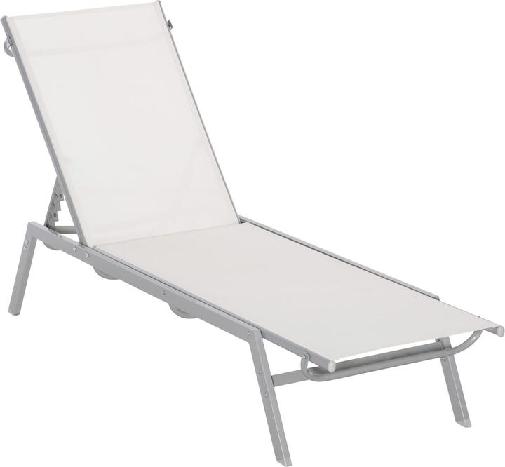 Outsunny Chaise longue de jardin avec dossier réglable (170 cm)