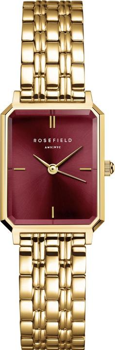 Rosefield Octagon XS Burgundy Sunray Steel Gold Armbanduhr