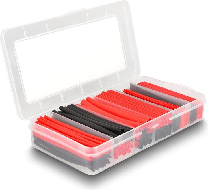 Delock Schrumpfschlauch Sortimentsbox, schwarz/rot, 196-teilig (196 x)