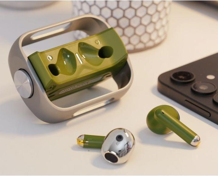 Immagine prodotto Hoco - Auricolari senza fili (EW55) - per il gioco, Bluetooth 5.3, True Wireless - Verde Militare (4 h, Senza fili)