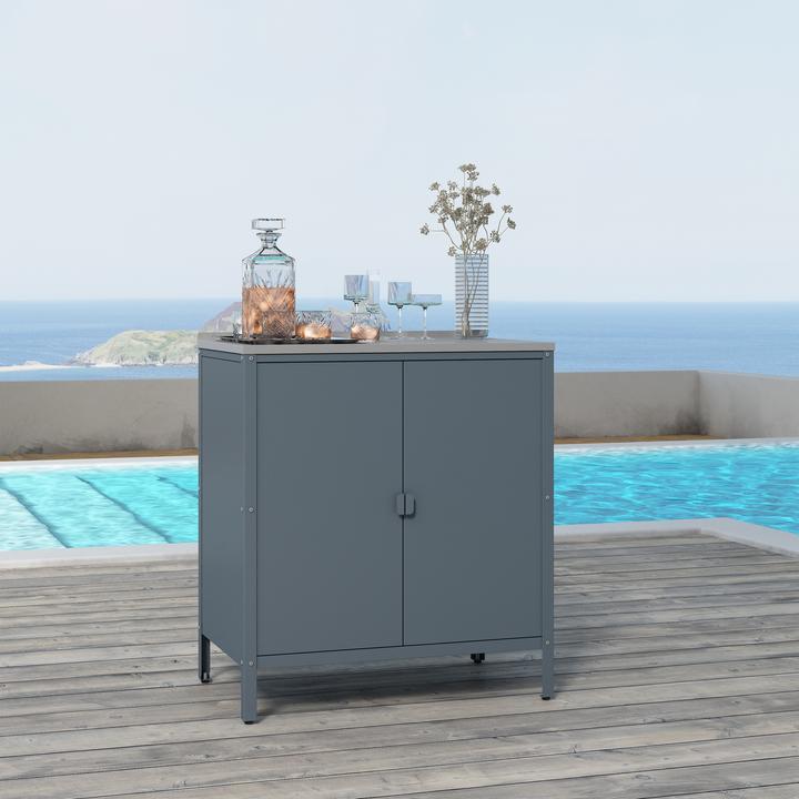 Produktbild Casa.Pro Outdoor Schrank Bolognano 92x80x50 cm Dunkelgrau, matt