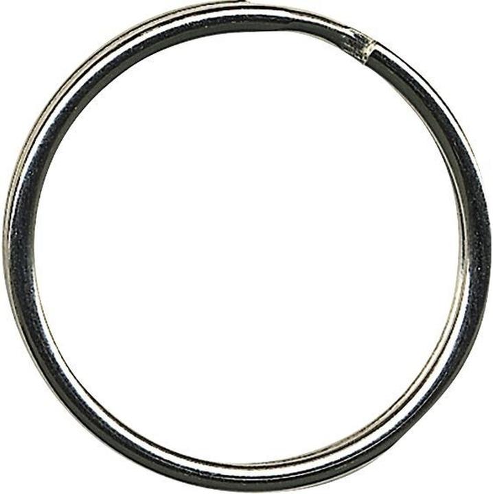 Alco Key ring 30mm metal shiny nickel plated silver 100 pcs/pack.
