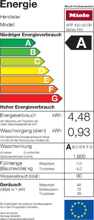 Energy Label Miele WTF 100-05 CH