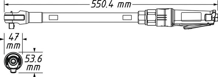 Actual product image HAZET Air ratchet ∙ extra long 9022P-XLG ∙ Square, solid 12.5 mm (1/2 inch) (1/2")