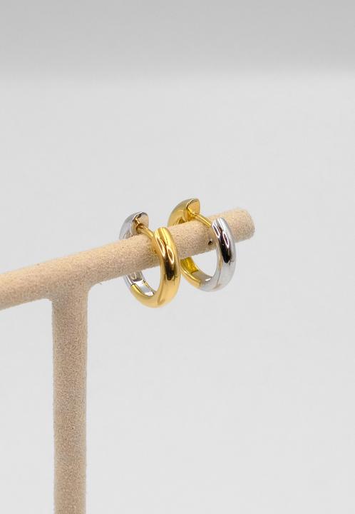 Actual product image Muau Creoles (750, White gold, 18 K yellow gold)