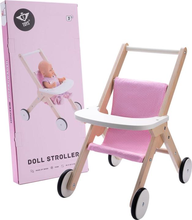 Actual product image Engelhart Wooden Doll's Pram, Pink