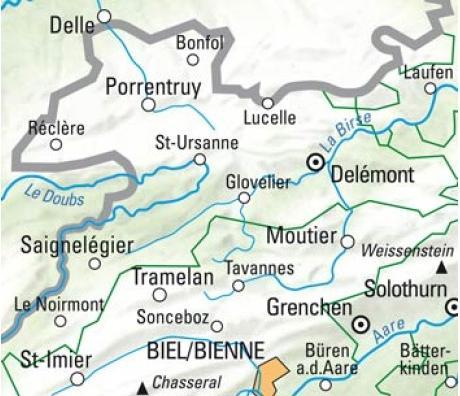 Produktbild Velokarte Jura-Delsberg-Biel