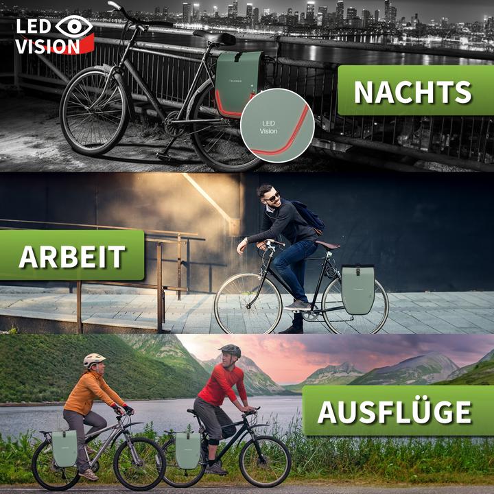 Produktbild Eloneo Fahrradtaschen wasserdicht mit LED (20 l, Gepäckträgertasche)