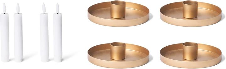 Actual product image Novaliv 4x Candle Holder 6cm Metal Stick Candles Table Candles GOLD with LED Stick Candle for Advent Wreath (6 x 6 x 6 cm)