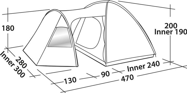 Produktbild Easy Camp Eclipse 500 Zelt (Kuppelzelt, 8.80 kg, 5 Personen)