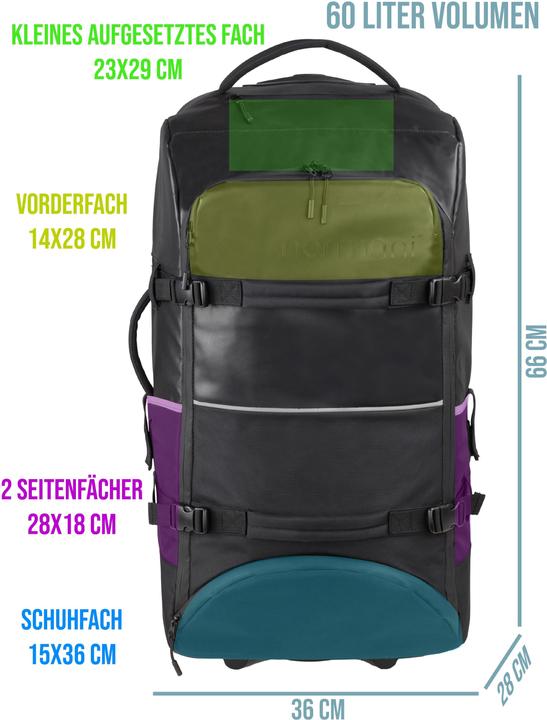 Produktbild Normani Wasserdichter Rucksack-Trolley 60 Liter Matara - 9653 (60 l, M (50 - 90l))