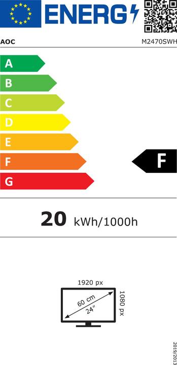 Label énergétique AOC M2470swh (1920 x 1080 pixels, 24")