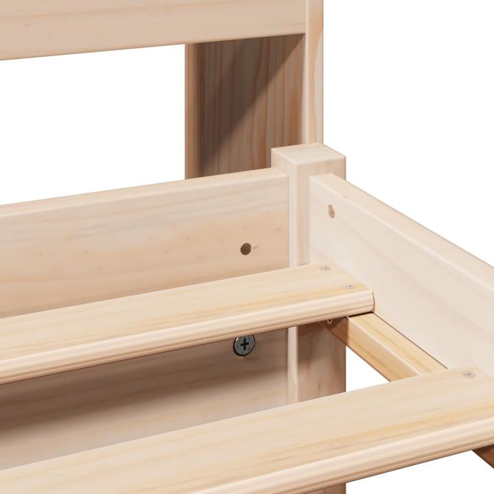Produktbild VidaXL Massivholzbett Holzbett Bett Doppelbett mit Regal ohne Matratze 200x200cm (200 x 200 cm)