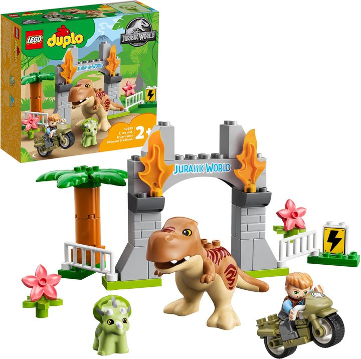 Produktbild LEGO Ausbruch des T. Rex und Triceratops (10939)