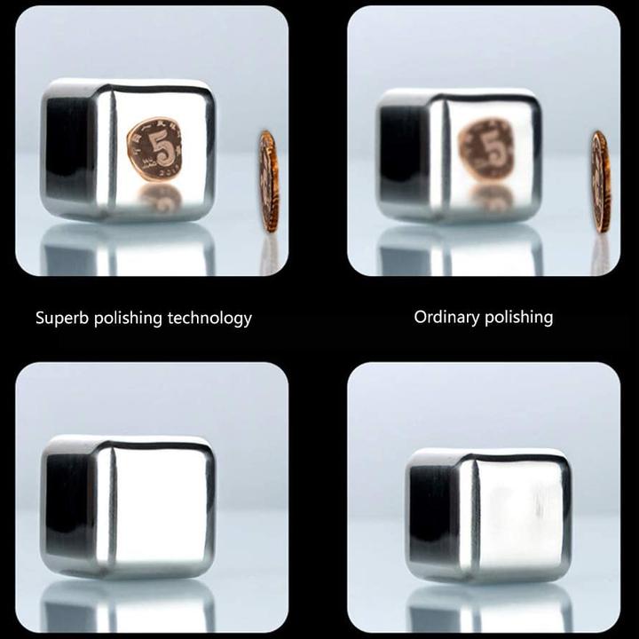 Actual product image PhoneLook Élégant et luxueux ensemble de glaçons polis et chromés Whisky / Cocktails (4 pièces) (Whisky stones)