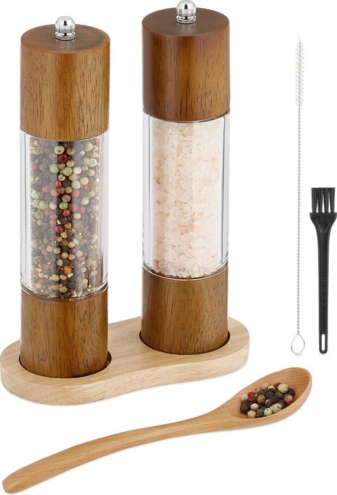 Immagine prodotto Relaxdays Set di macina spezie da 6 pezzi (Varie spezie, Pepe, Erbe aromatiche, Sale)