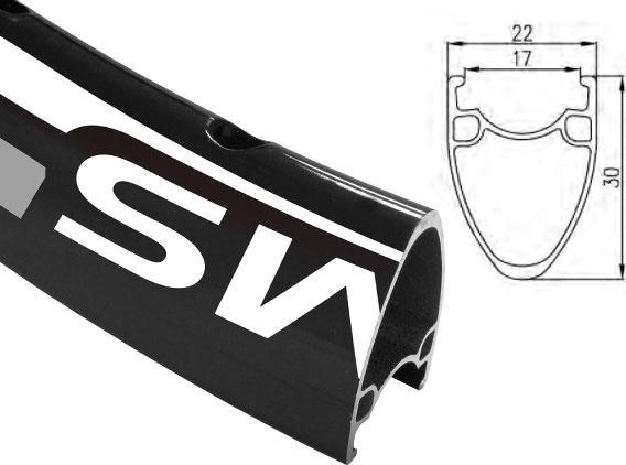 Actual product image Alexrims ATD550 700x32OTW RIM. Tubeless Ready H. Tarczowy Black (DWZ) (700")