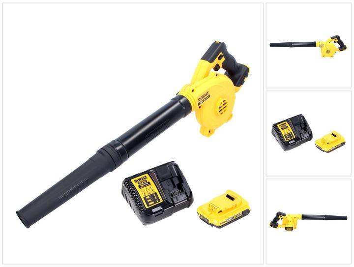 Productafbeelding DeWalt DCV 100 D1 18 V accu-blazer / bladblazer + 1 x DCB 183 2 Ah accu + DCB 115 lader (Oplaadbare batterij, Bladblazer)