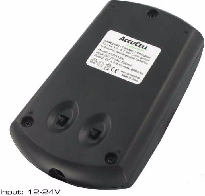 Actual product image AccuCell Quick charger suitable for Sony NP-FH60 battery (Charger)