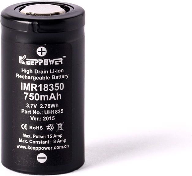 Actual product image Keeppower Battery IMR18350 (1 pcs., 18350, 750 mAh)