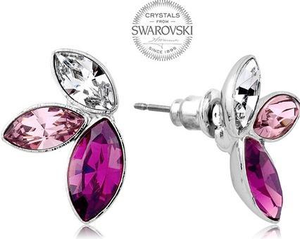 Produktbild Levien Earrings with three crystals in purple Navette shades (L)