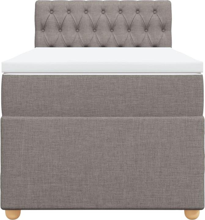 Produktbild VidaXL Boxspringbett Doppelbett Polsterbett Bett Matratze Taupe 200x200cm Stoff (200 x 200 cm, 200 x 200 cm)