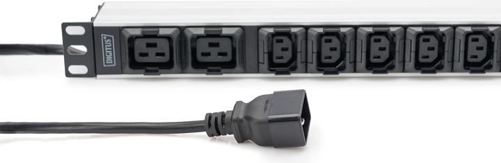Produktbild Digitus Steckdosenleiste mit Aluminiumprofil, 10-fach, 2 m Zuleitung, IEC C20 Stecker