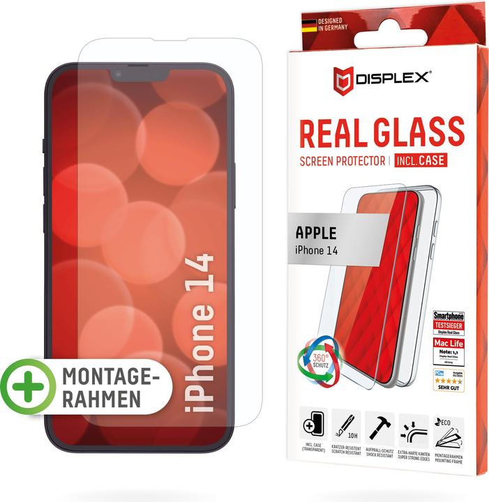 Actual product image Displex Real Glass, 2D Panzerglas + Handyhülle (1 Piece, Apple iPhone 14)