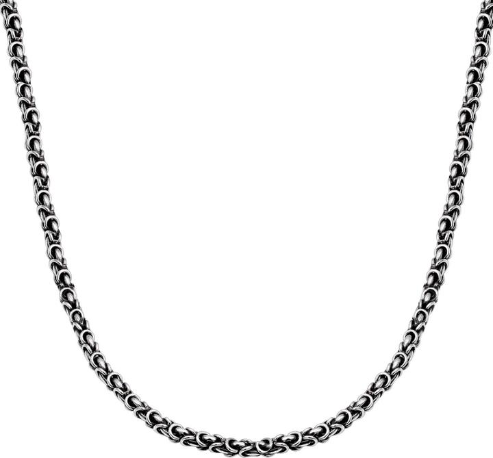 Kuzzoi Halskette Massive Männer Königskette Oxidiert 925 Silber (925er Silber, 50 cm)