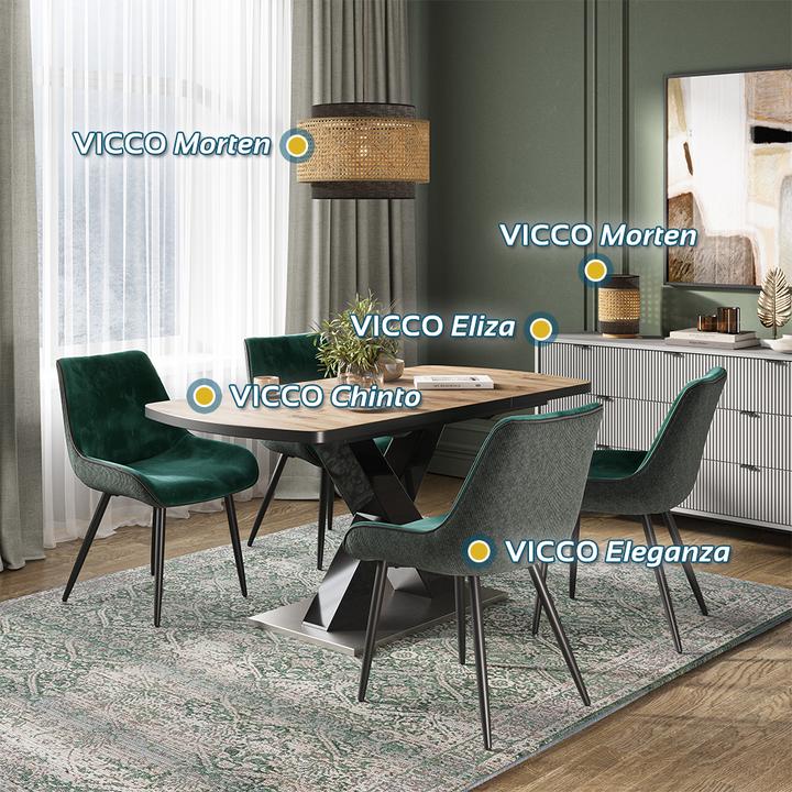Actual product image Vicco Table lamp Morten, Rattan/black, 17.5 x 26.5 cm (E27)