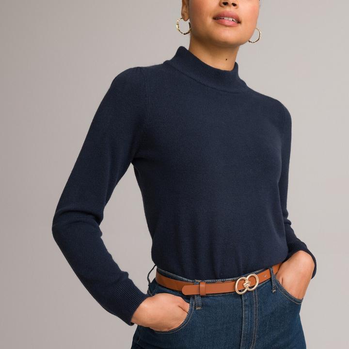 Actual product image Anne Weyburn Stand-up collar jumper in soft knitwear (42)