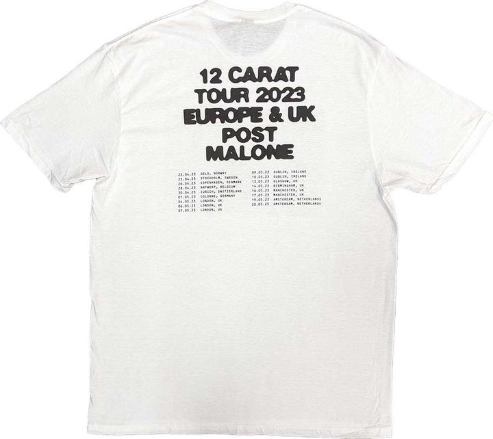 Immagine prodotto Post Malone Maglietta con stampa sul retro della farfalla gonfiabile del Tour 2023 unisex adulto (XL)