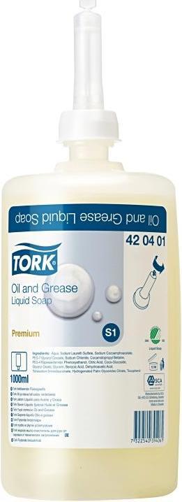 Actual product image Tork Grease-dissolving liquid soap - 420401 - Liquid soap for S1/S11 dispenser systems, removes oils and (Liquid soap, 1000 ml)
