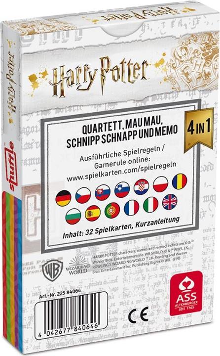 Actual product image ASS Altenburg 22584064 - Harry Potter - Quartett 4 in 1, Card Game, for 2-4 Players, from 4 years (German)