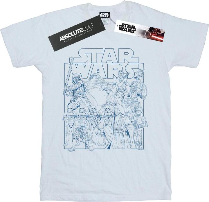 Actual product image Star Wars Mens Outlined Sketch T-Shirt (XXL)