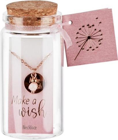 Immagine prodotto HCA Collana - "Esprimi un desiderio" - placcata oro rosa - quarzo rosa (Acciaio inossidabile, Quarzo rosa)