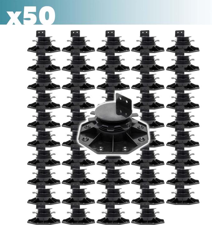 Actual product image XPOtool Corner Support Feet Set of 50 2700kg Capacity Feet Adjustable in Height 33-64mm Terrace (50 x)