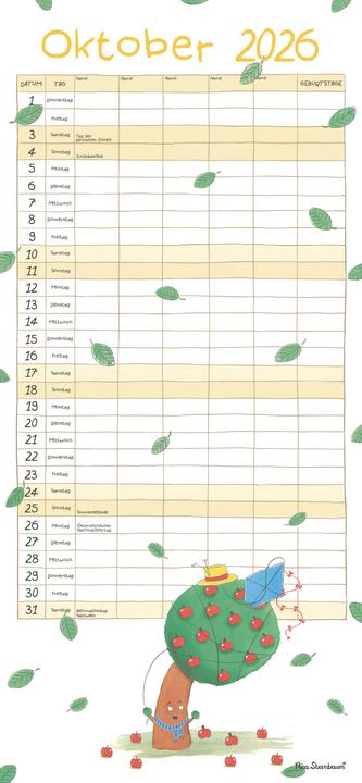 Image du produit Secouez le pommier - le planning familial de la célèbre série de livres participatifs de Nico (22,4 x 48,5 cm, Couverture rigide, Allemand)