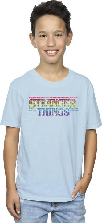 Immagine prodotto Netflix Stranger Things Rainbow Dot Logo Maglietta Ragazzi (140, 146)