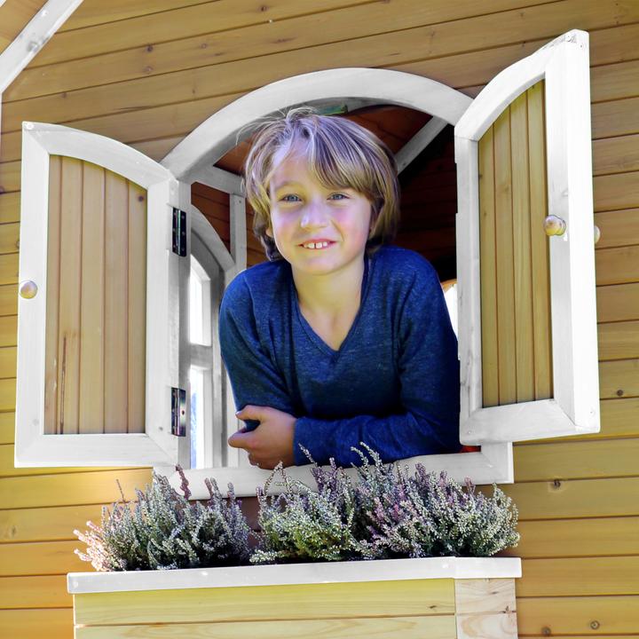 Produktbild Axi Sarah Spielhaus Braun/weiss - Graue Rutsche